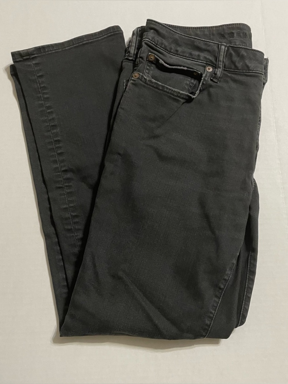 American Eagle Next Level Flex Slim Straight Jeans Black Mens Size 32 x 30